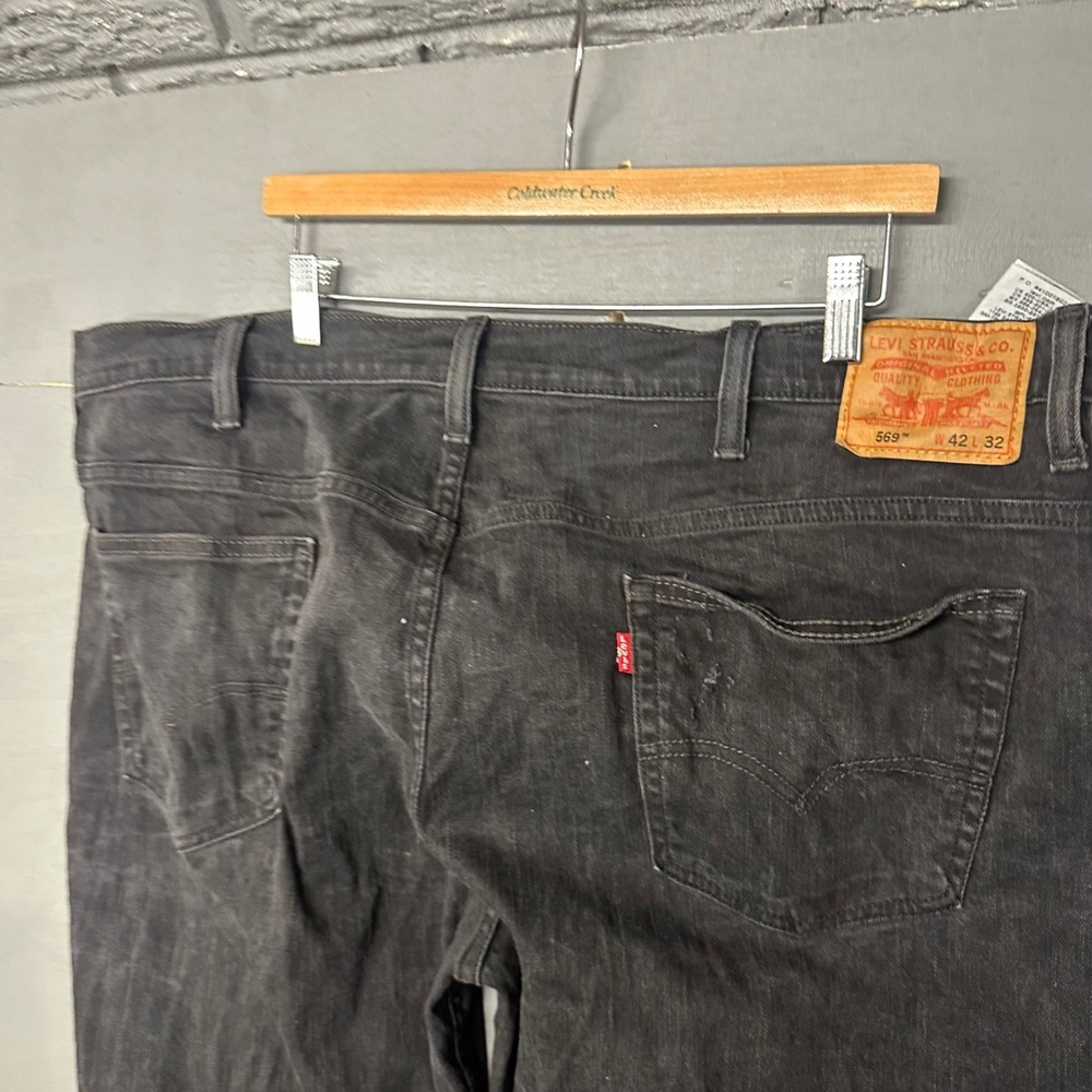 Levi Strauss Co 569 Loose Straight Dark Wash Jeans Mens W42 L32